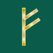 Fehu Logo on Green BG